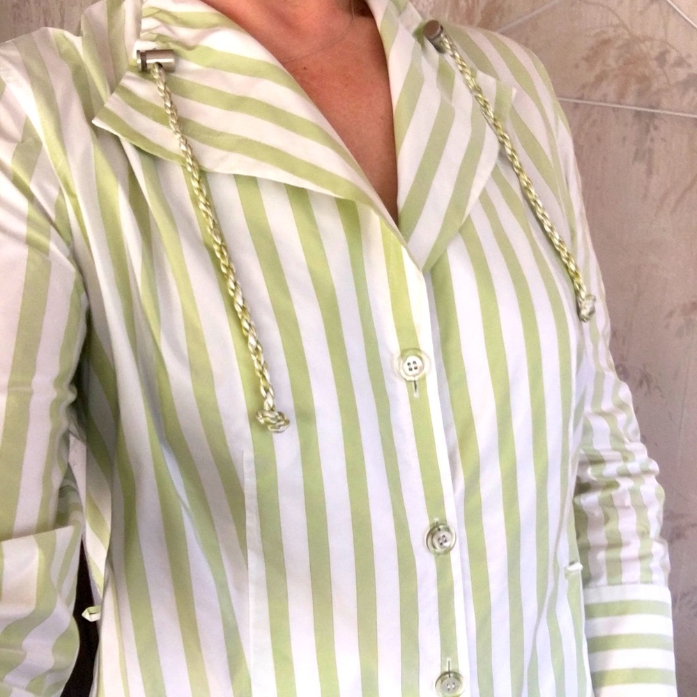 Carlisle Green and White Striped Top 10